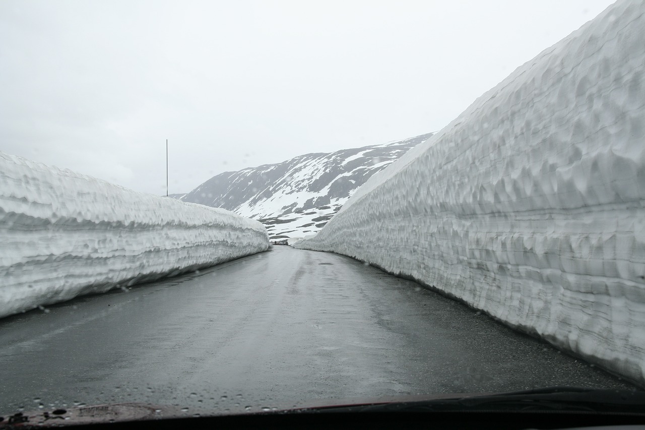 road snow mountain free photo