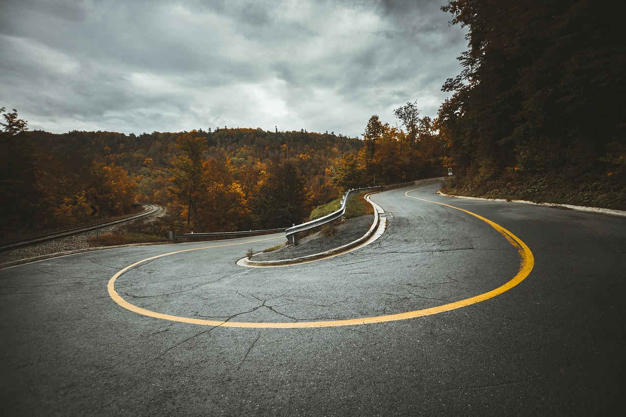 road curve travel free photo