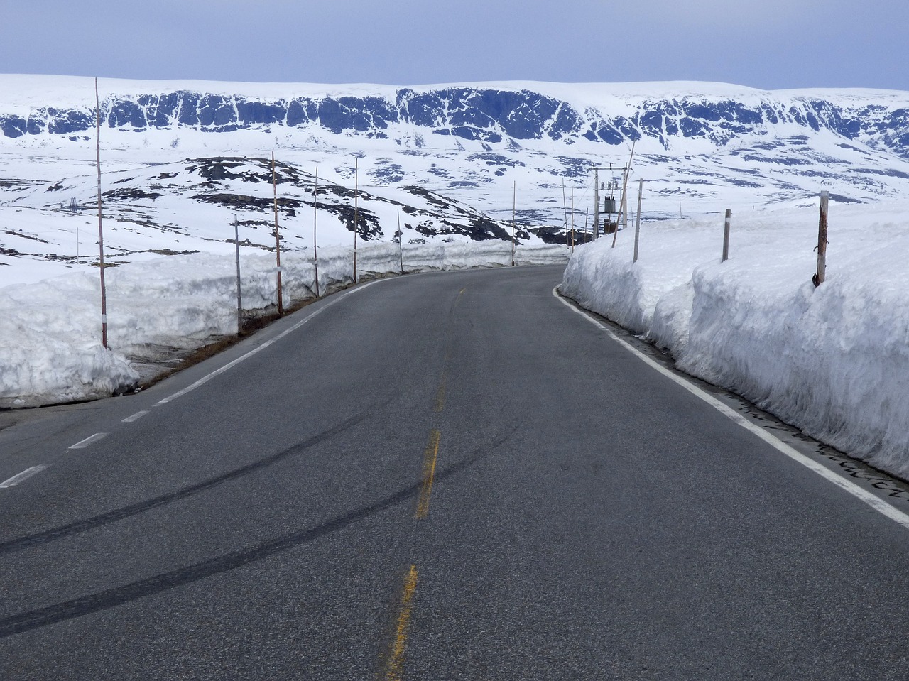 road snow landscape free photo