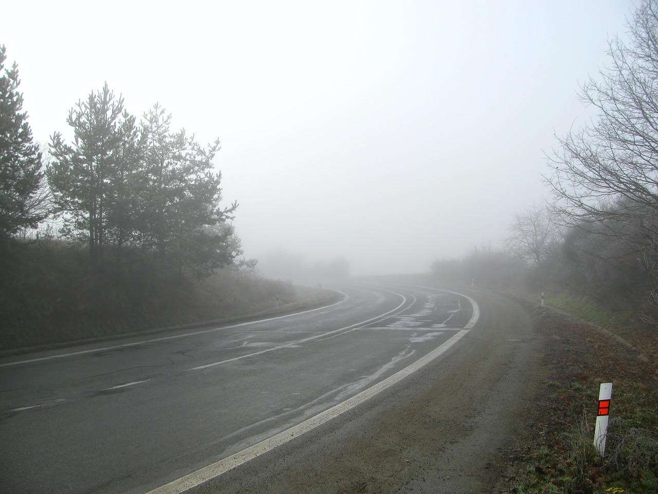 road secondary road fog free photo