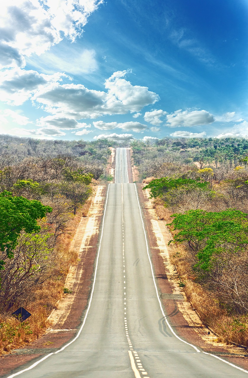 road sky clouds free photo