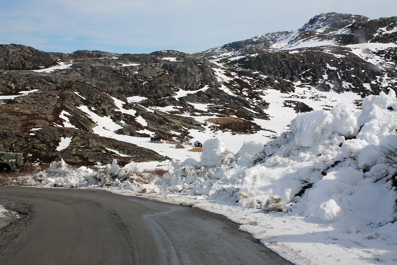 road snow mountains free photo