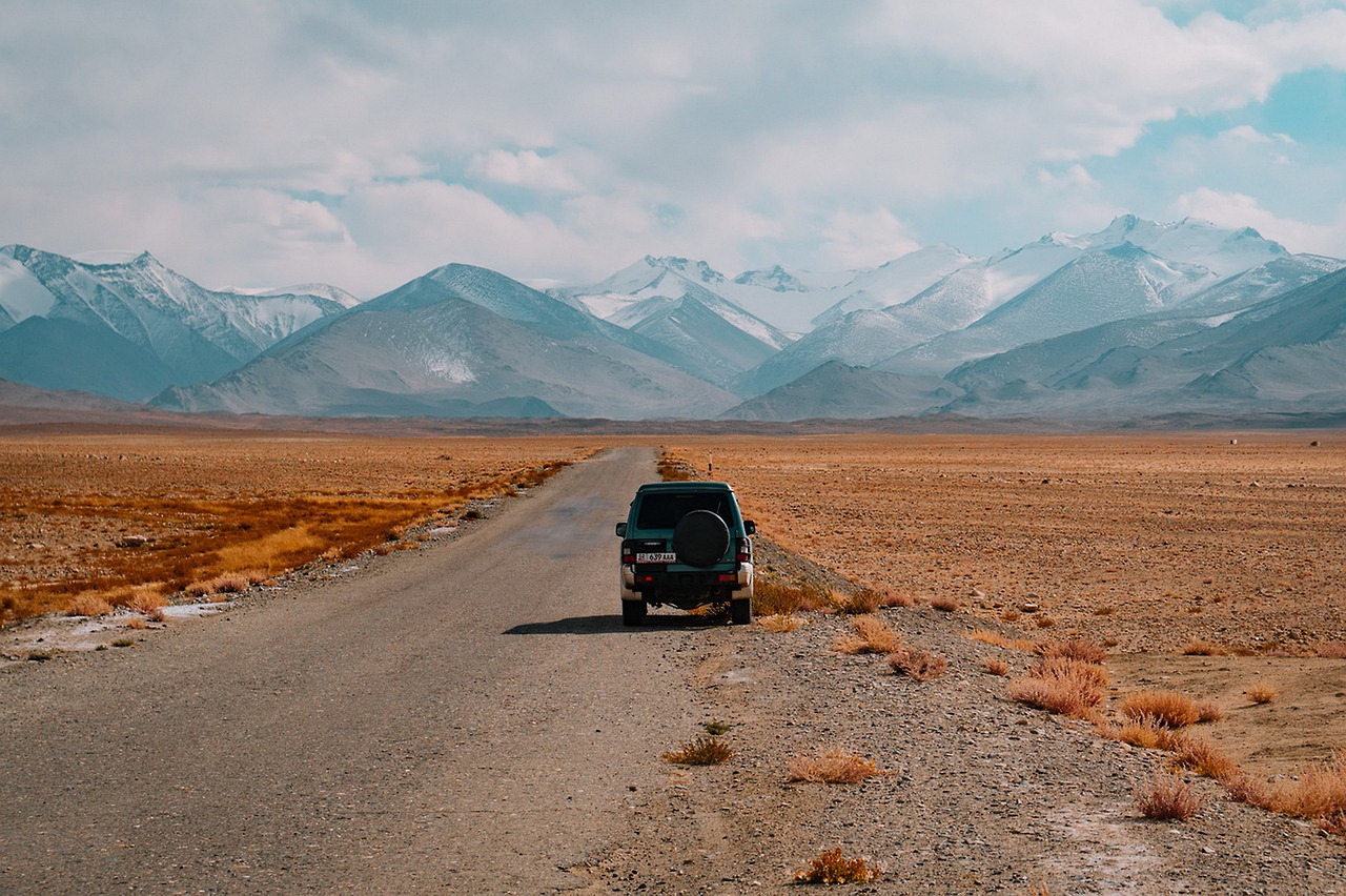 road truck landscape free photo