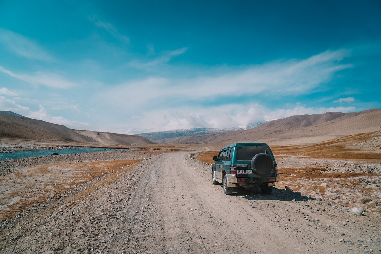 road truck blue sky landscape free photo