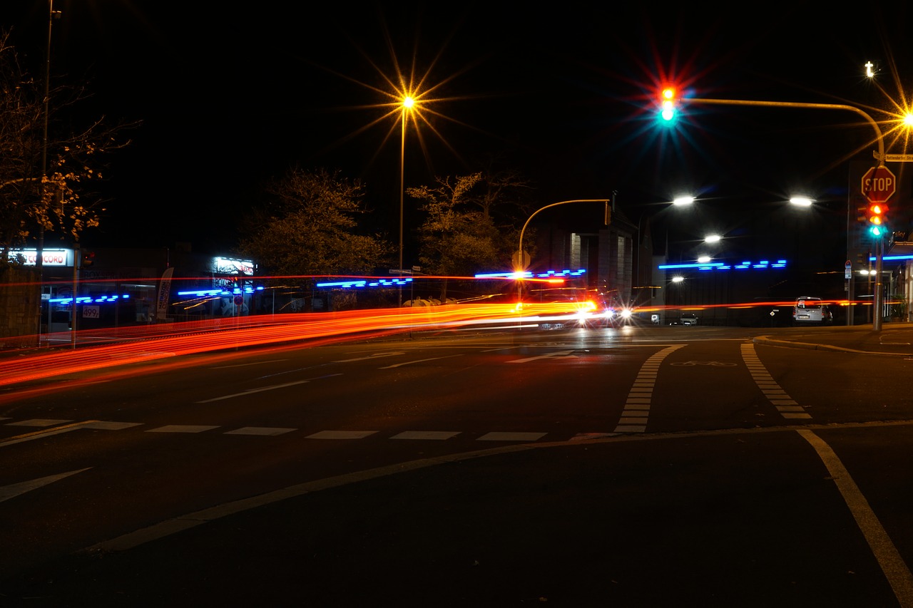 road traffic night free photo