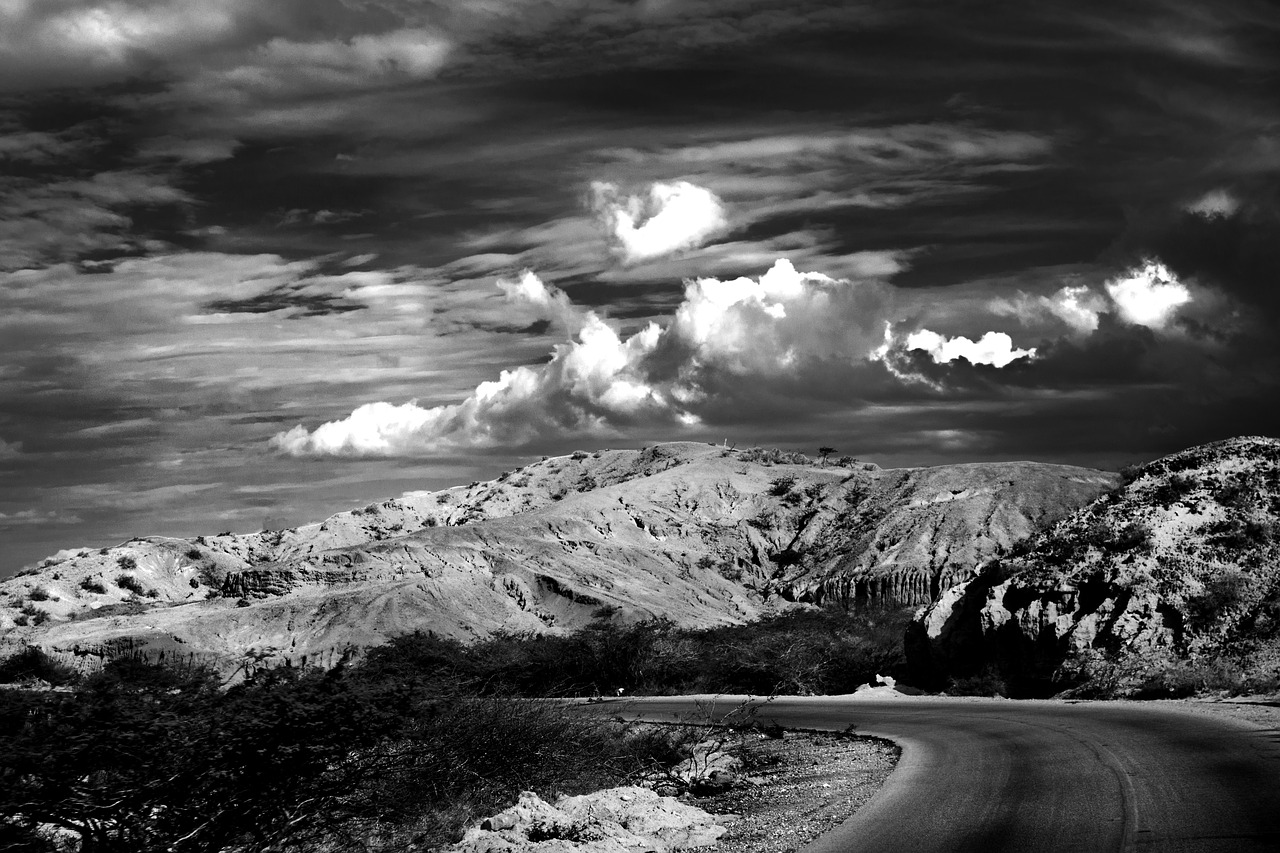 road  venezuela  black and white free photo