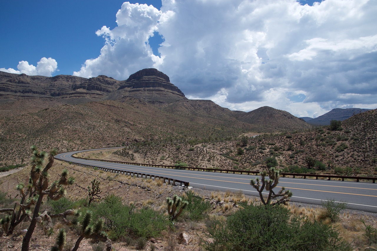 road  desert  clouds free photo