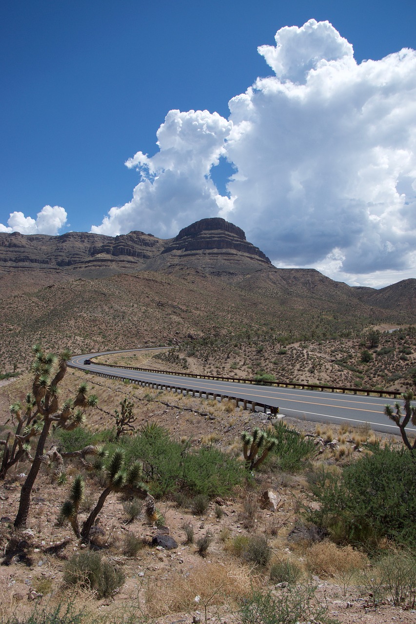 road  desert  clouds free photo