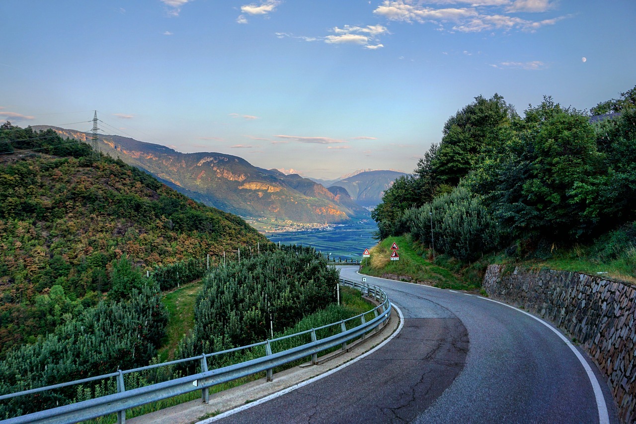 road  sunset  mountains free photo