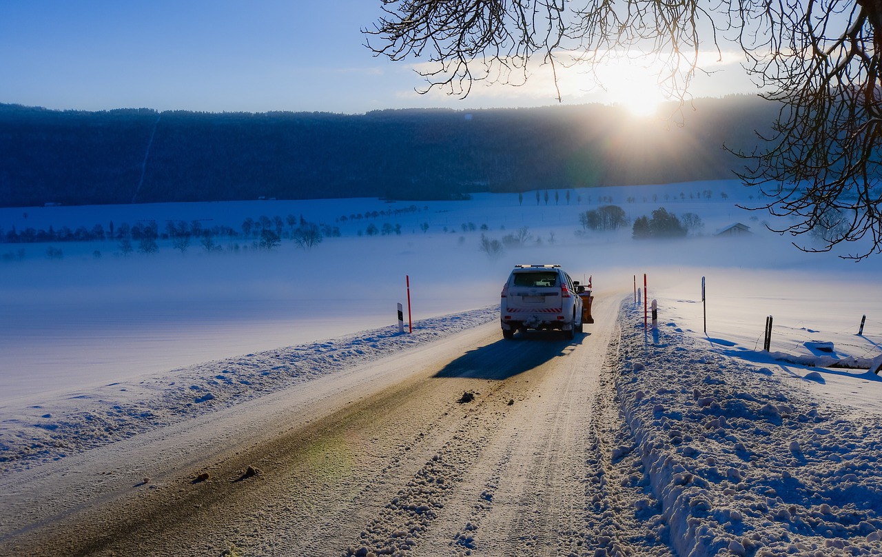 road  snow  snow thrower free photo