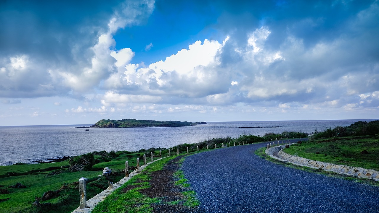 road  sky  beach free photo