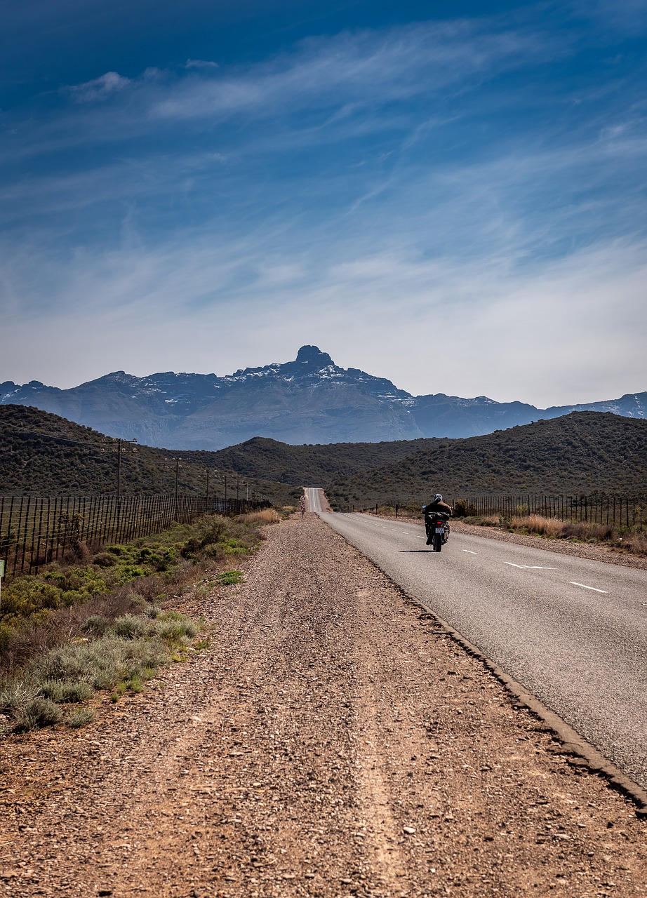 road  motorcyclist  south africa free photo