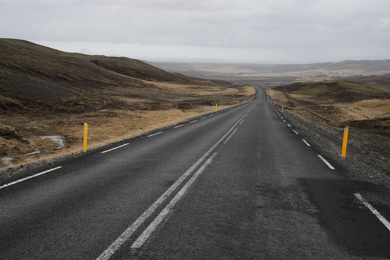 road  barren  iceland free photo