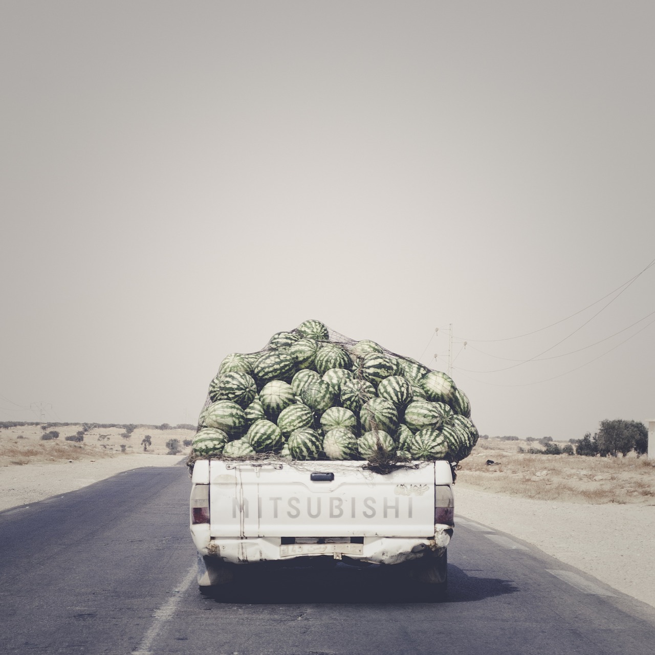 road watermelons van free photo