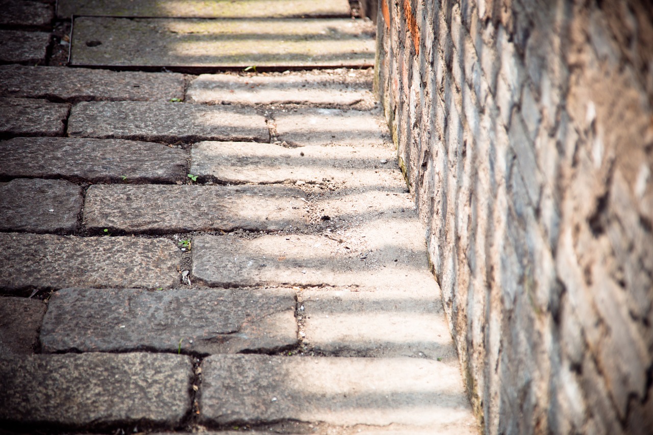 road stone road light and shadow free photo