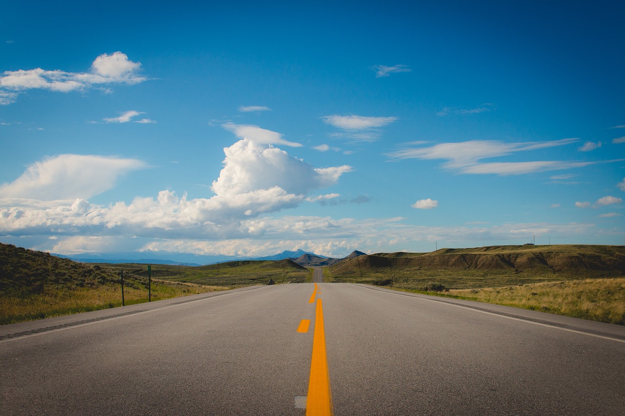 road sky mountains free photo