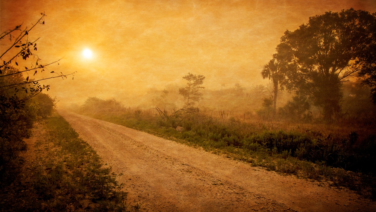 road route dusk free photo