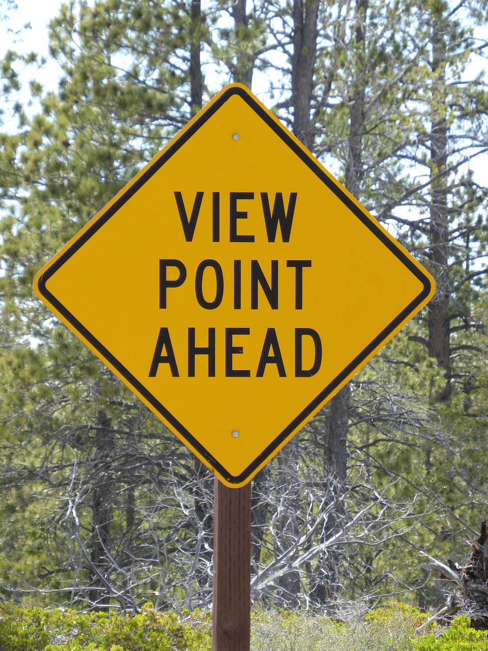 road sign viewpoint yellow free photo