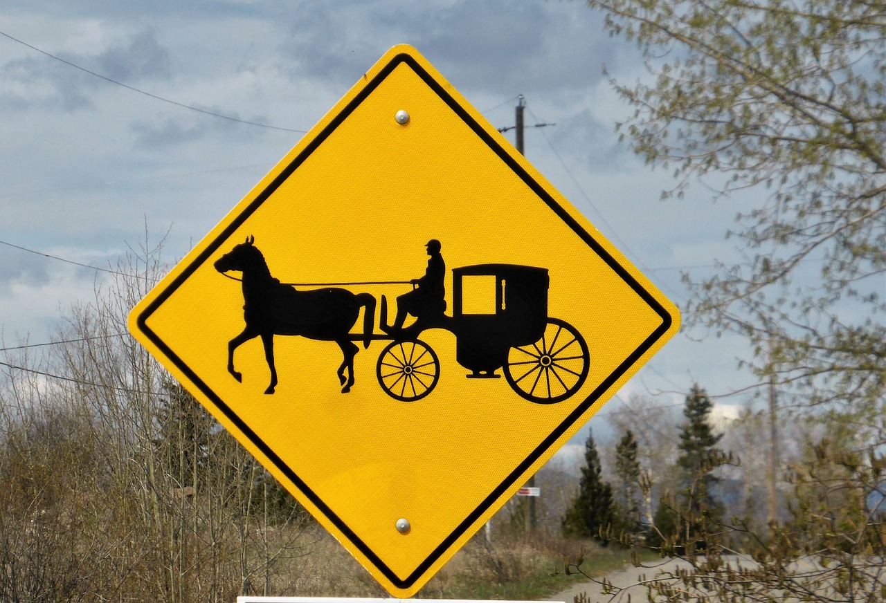 road sign coach horse and carriage free photo