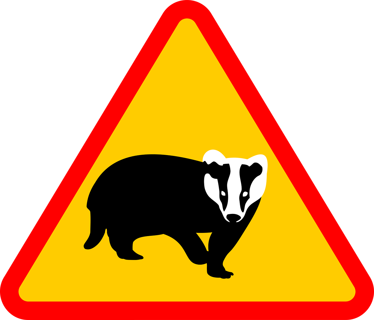 road sign  note  badger free photo