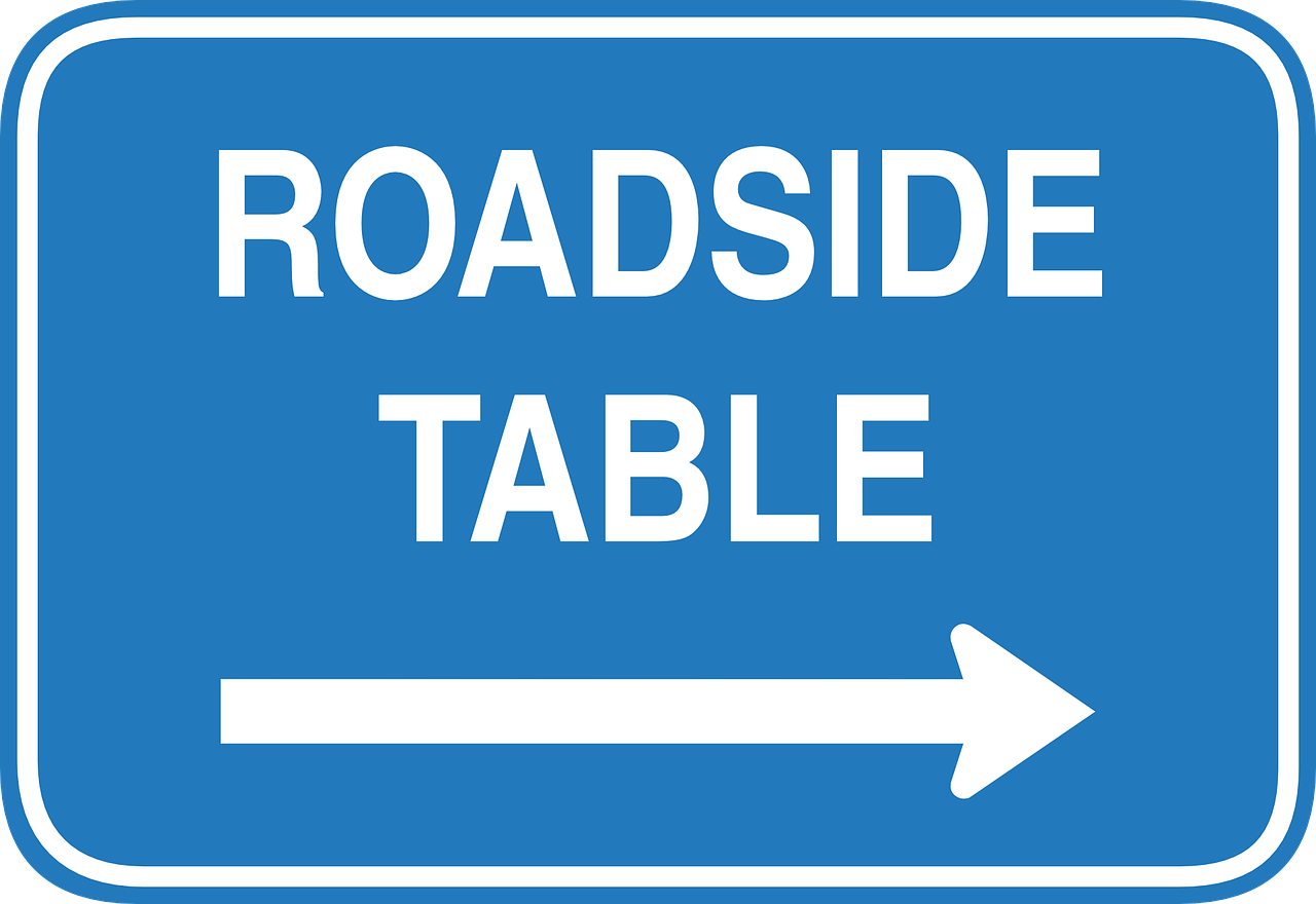 roadside table sign free photo