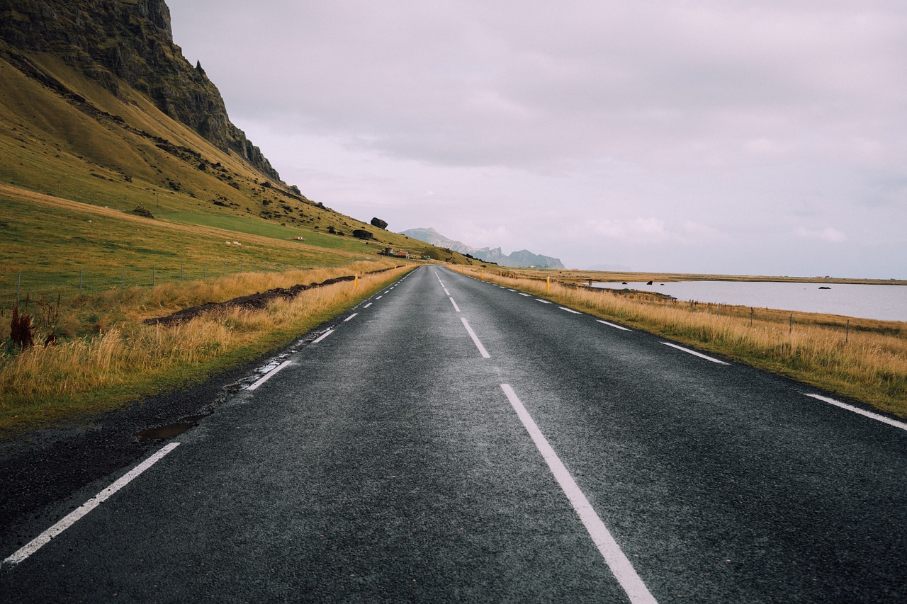 roadway hillside road free photo