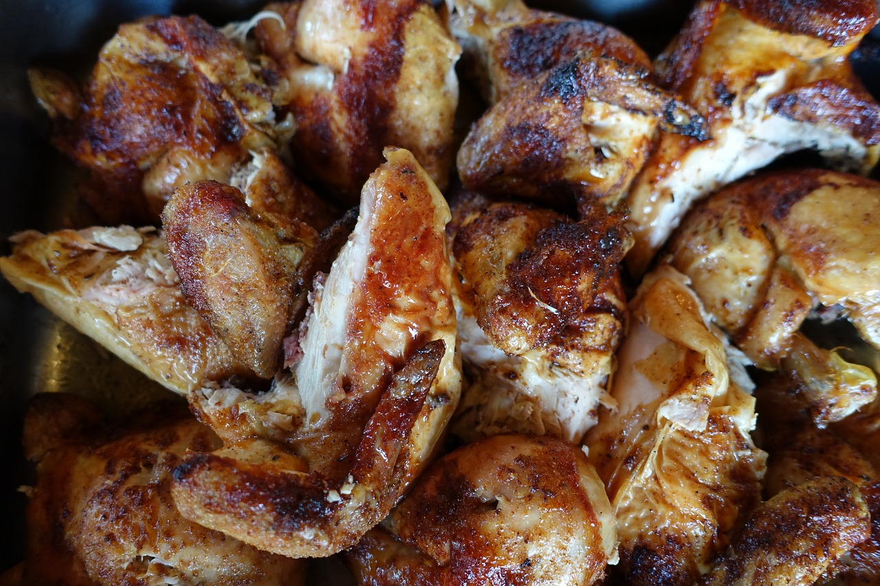 roast chicken  chicken legs  barbecue chicken free photo
