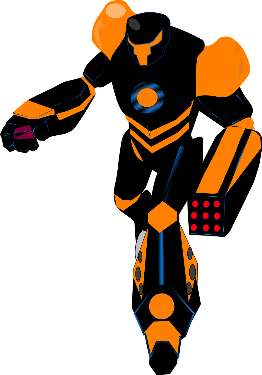 robot black orange free photo