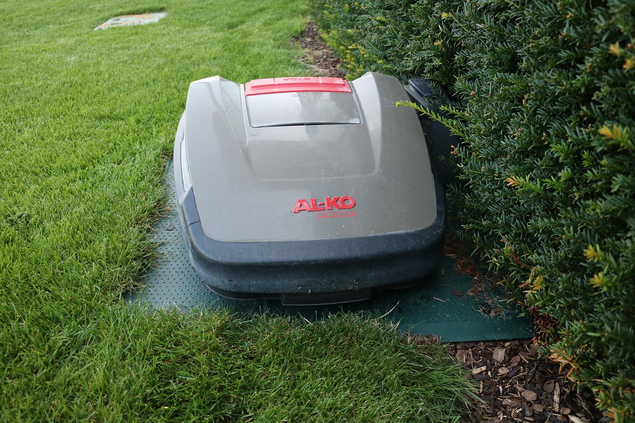 robot mower lawn robot lawn mowing free photo