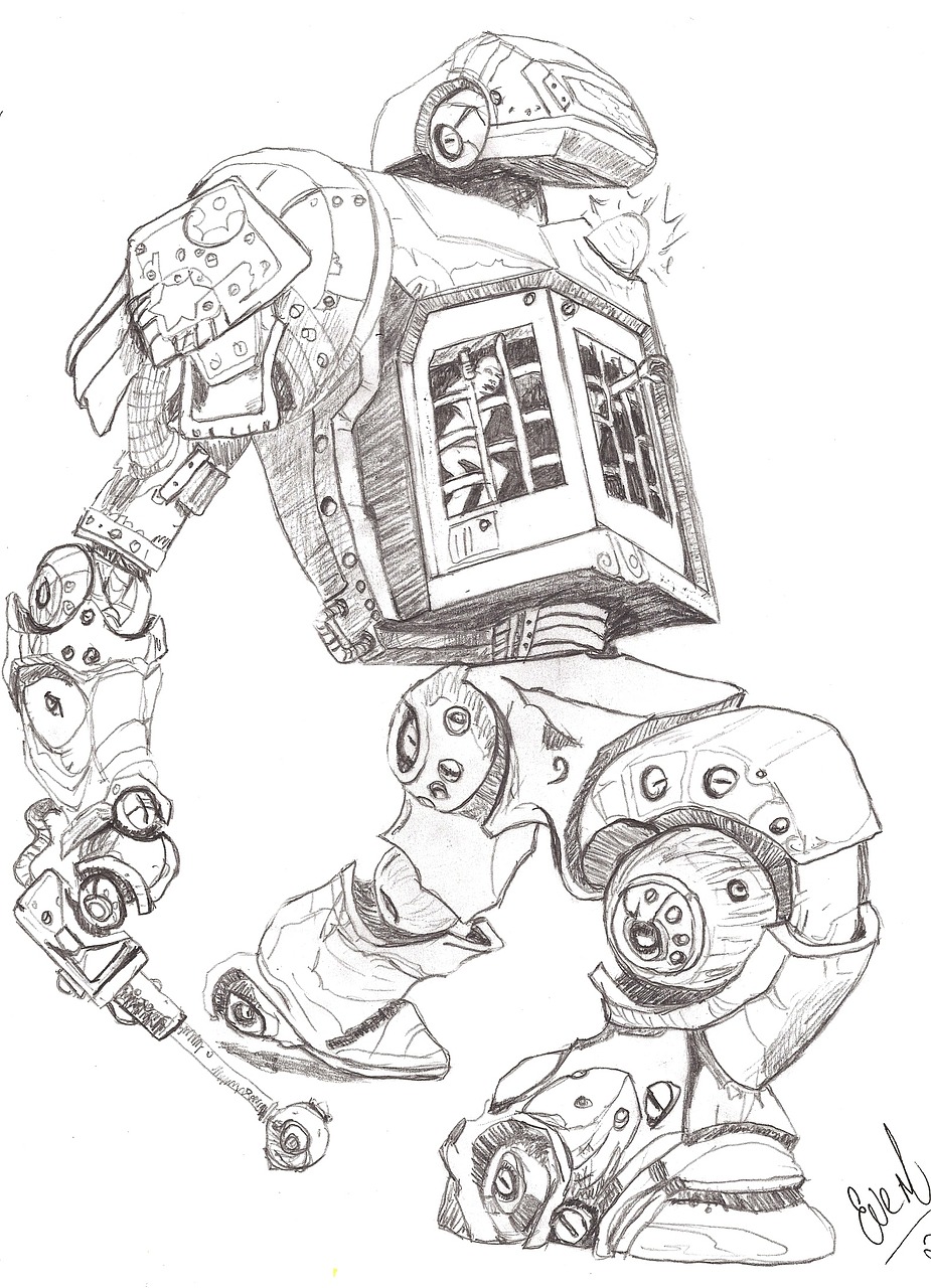 Sketch Robot Cliparts, Download Robots, Pen Art Drawing, Machine