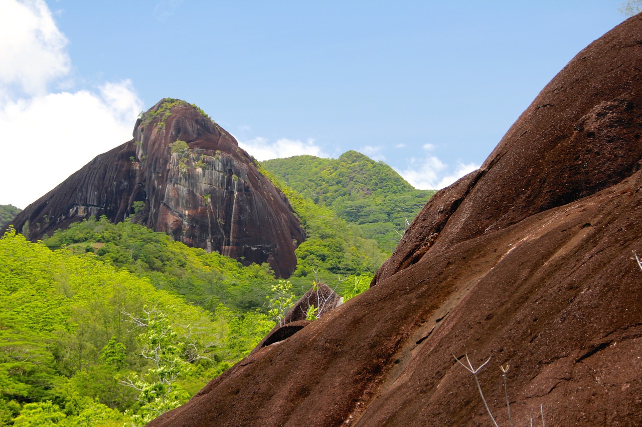 rock landscape seychelles free photo