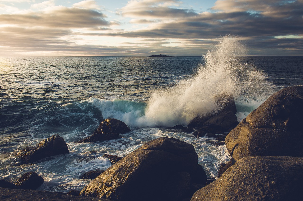 rock waves beach free photo