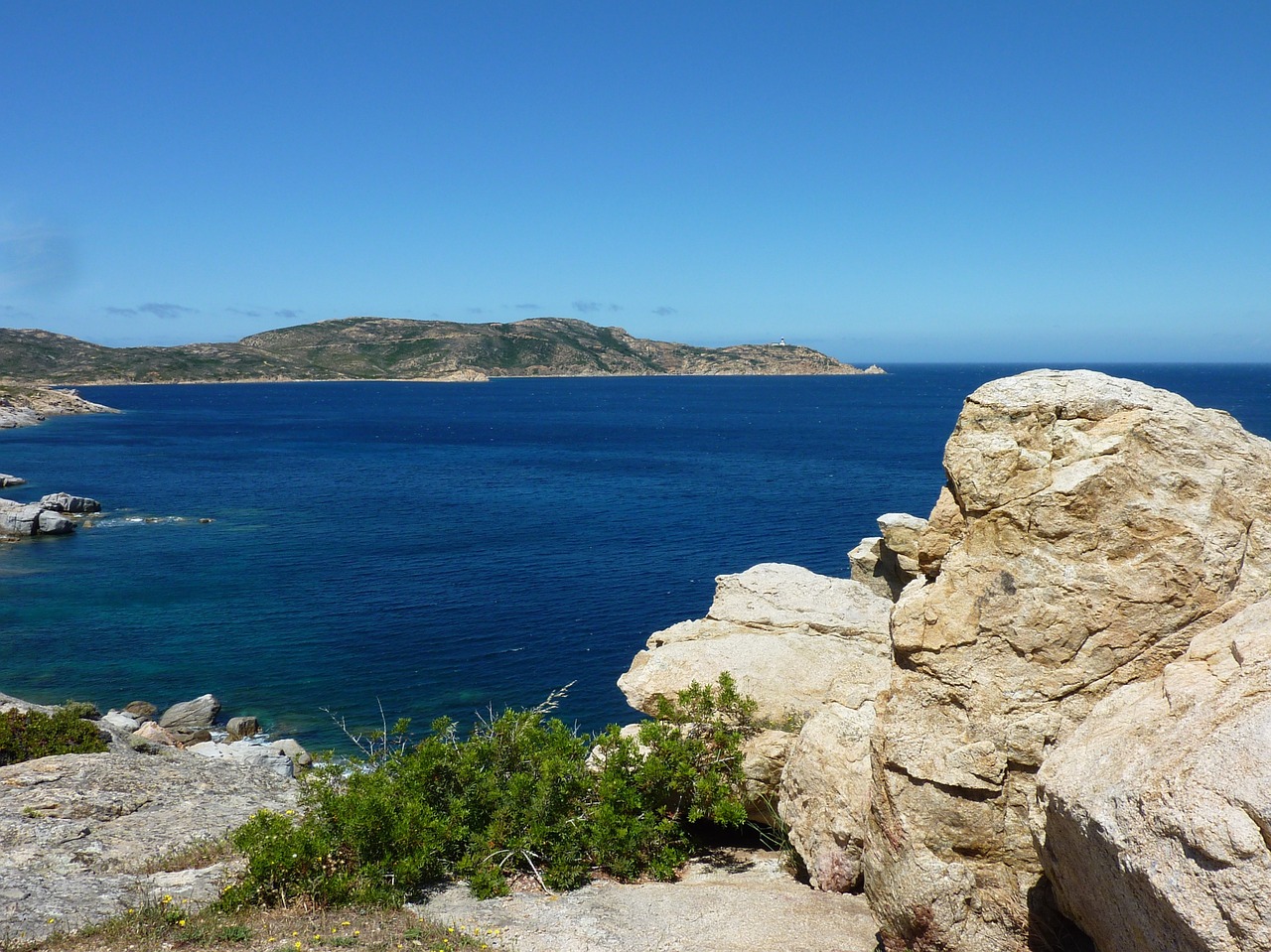 corsica rock sea free photo