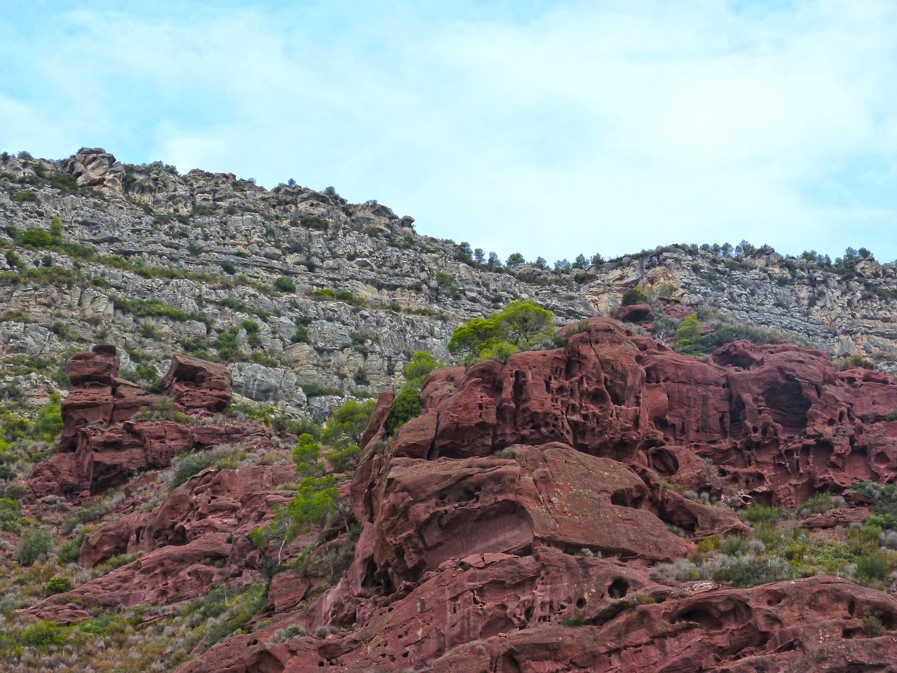 rock red sandstone montsant free photo