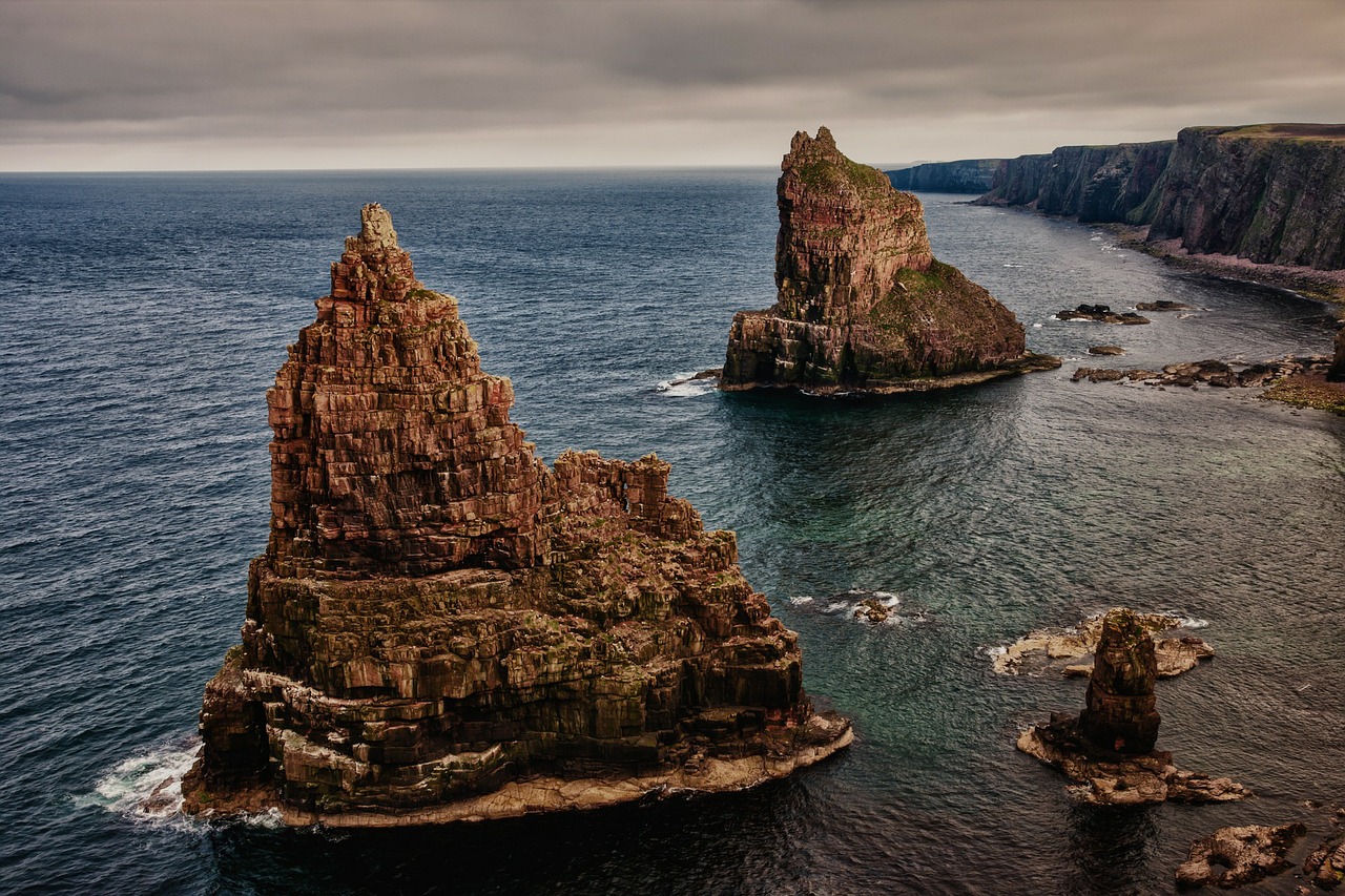 rock stacks of duncansby scotland free photo