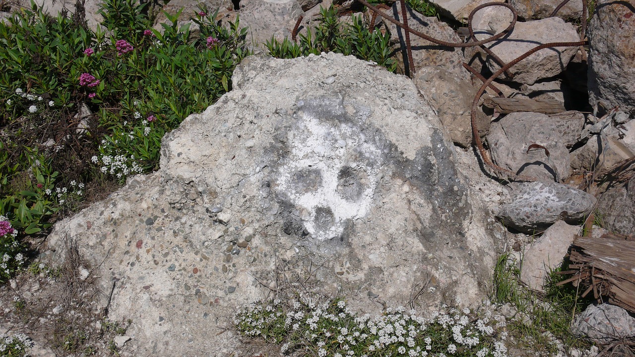 rock ghost grafitti free photo