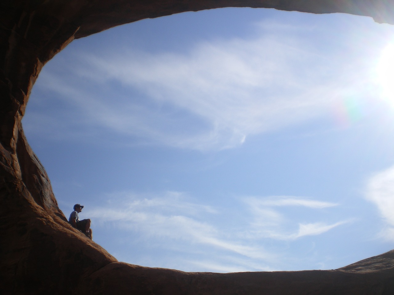 rock clouds sky free photo