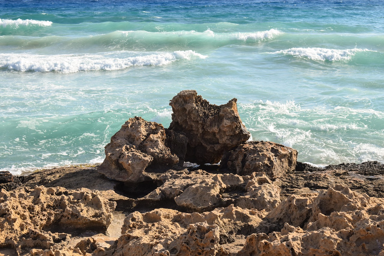 rock rocky coast wave free photo