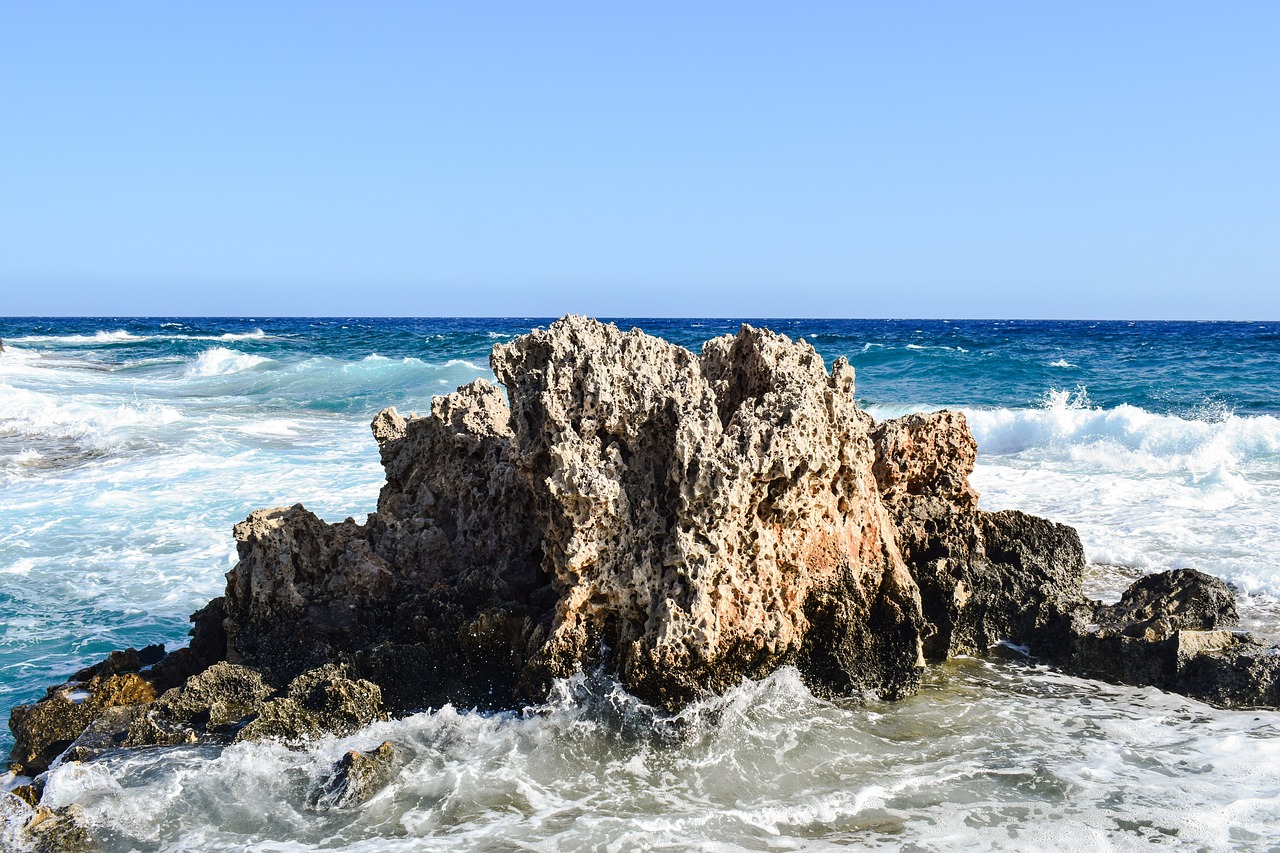 rock sea waves free photo