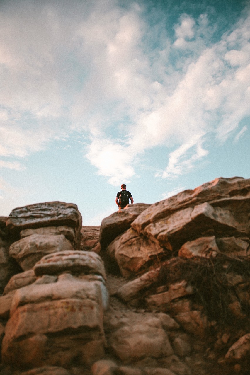 rock formation people free photo