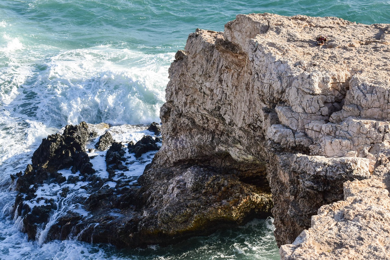 rock rocky coast waves free photo