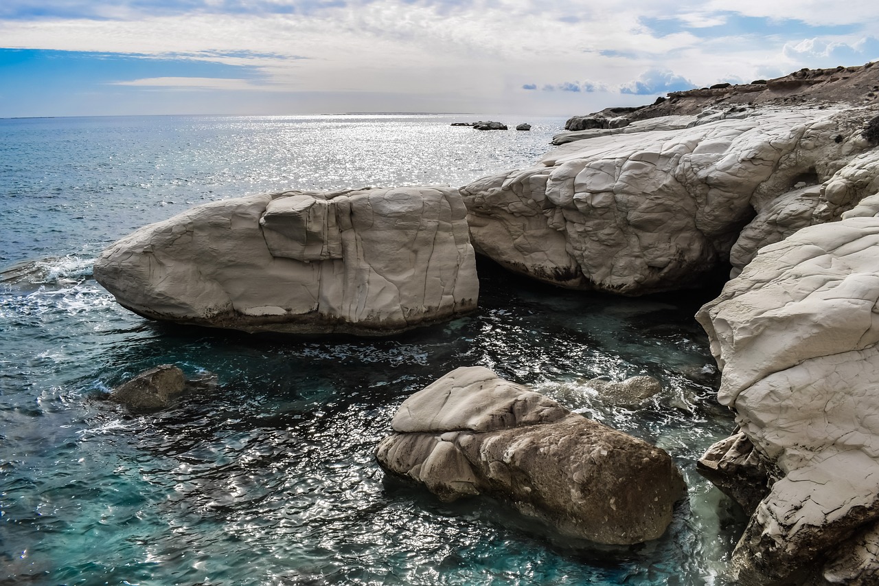 rock white rocky coast free photo