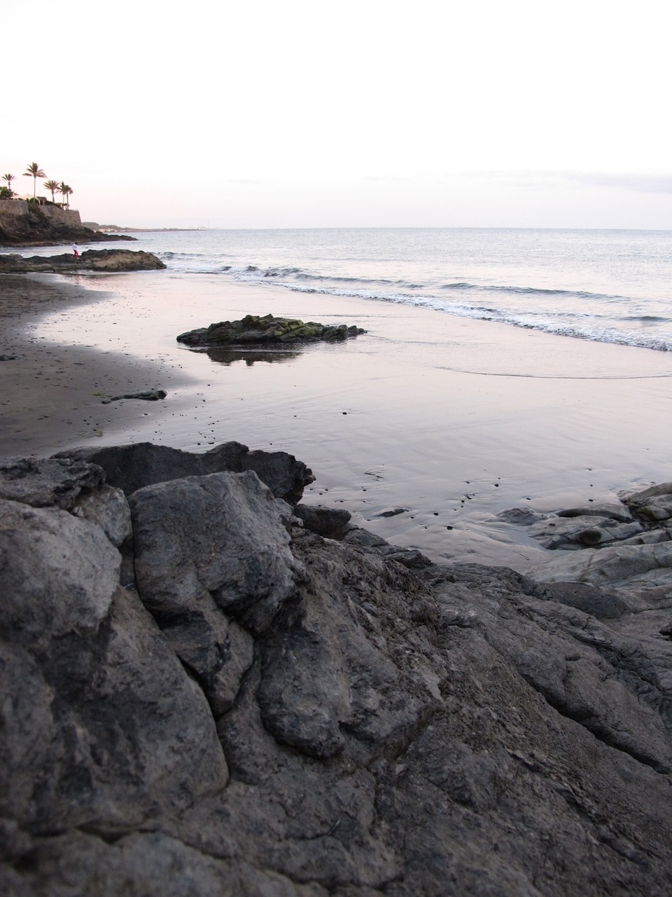 rock shore sunset free photo