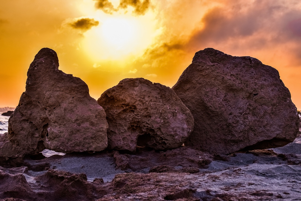 rock  stones  sunset free photo