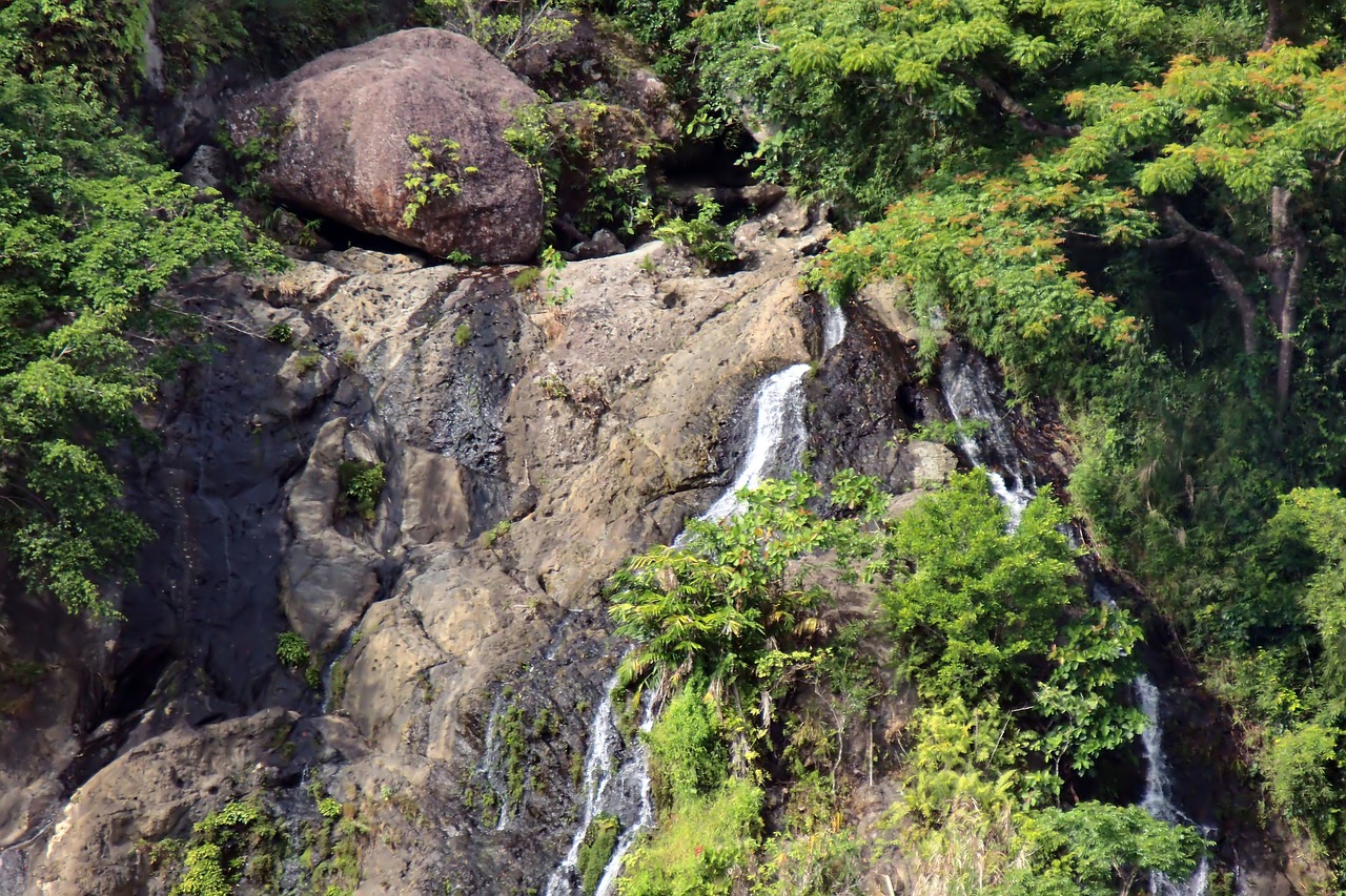 rock  water  falls free photo