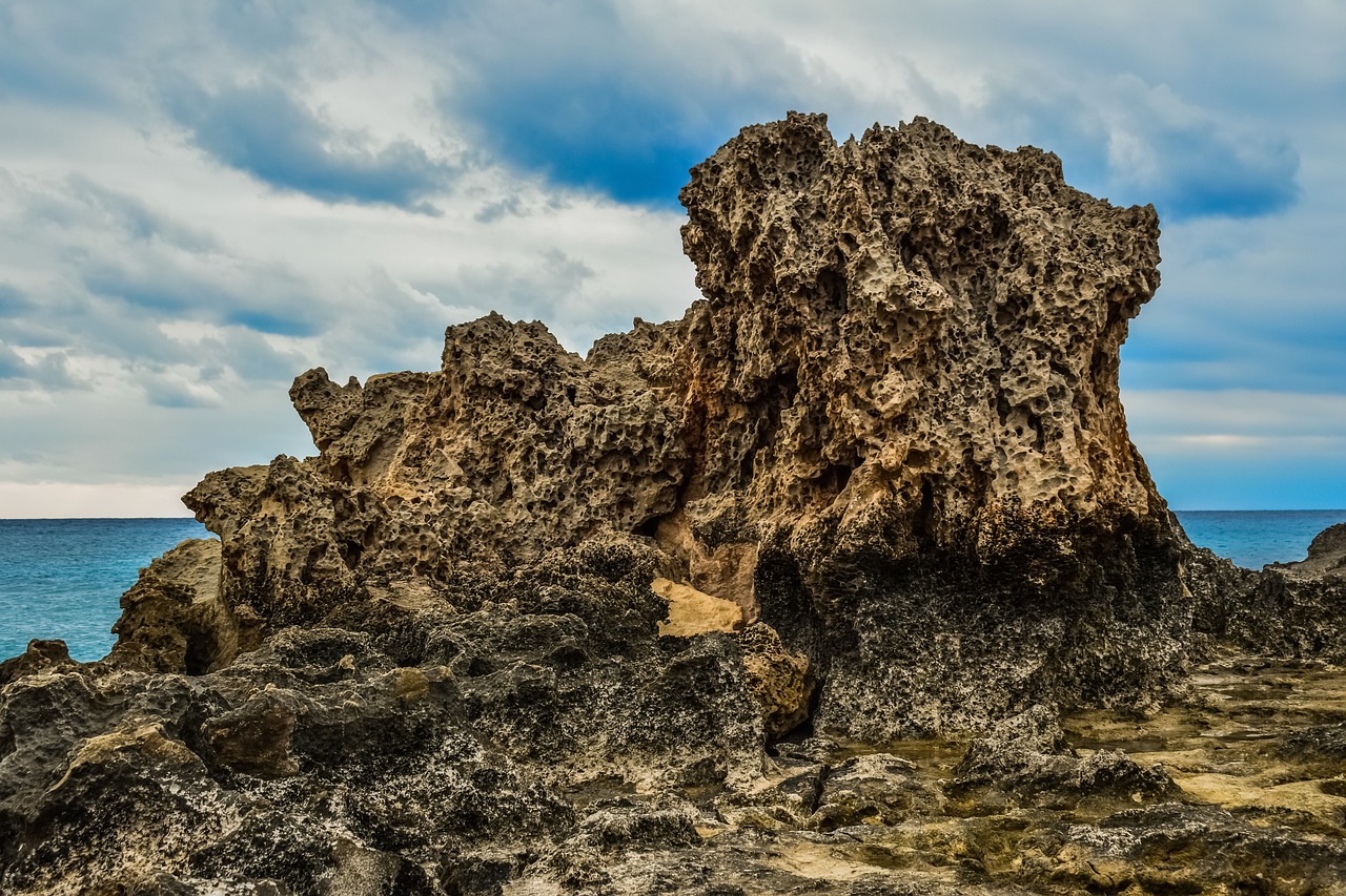 rock  rocky coast  sea free photo