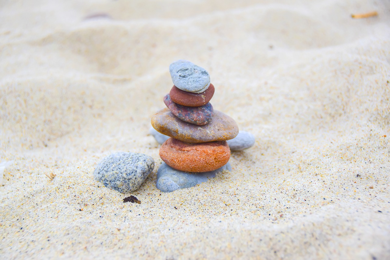 rock  beach  sand free photo