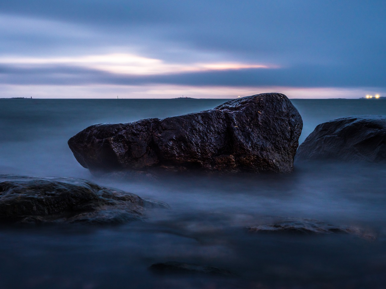 rock  sea  sunset free photo