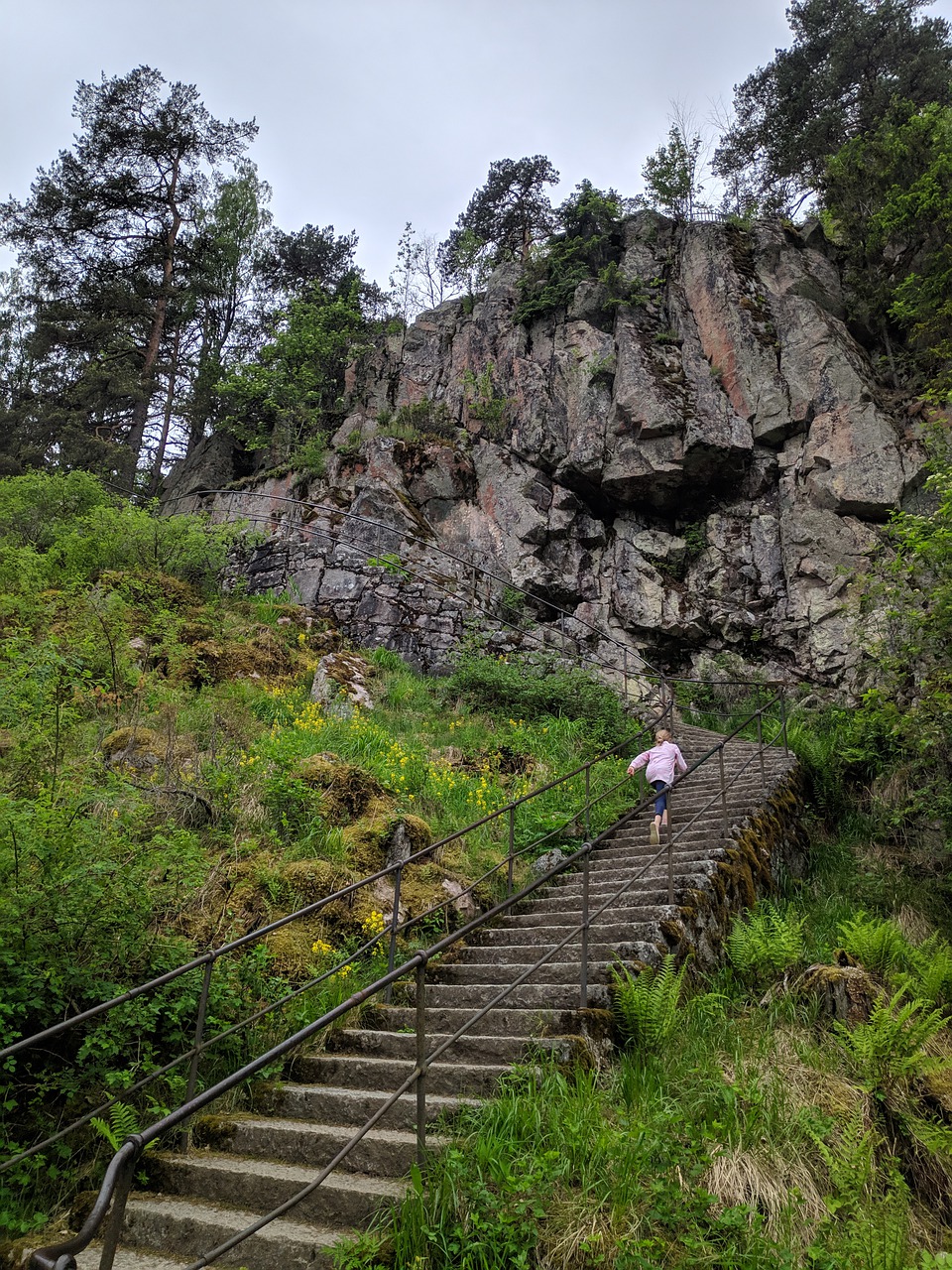 rock  cliff  stairs free photo