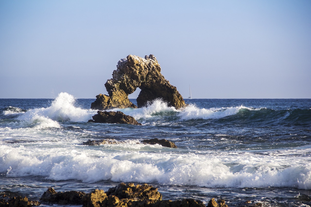 rock ocean arch free photo